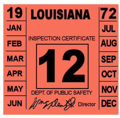 (image for) 1972 Louisiana Inspection Sticker